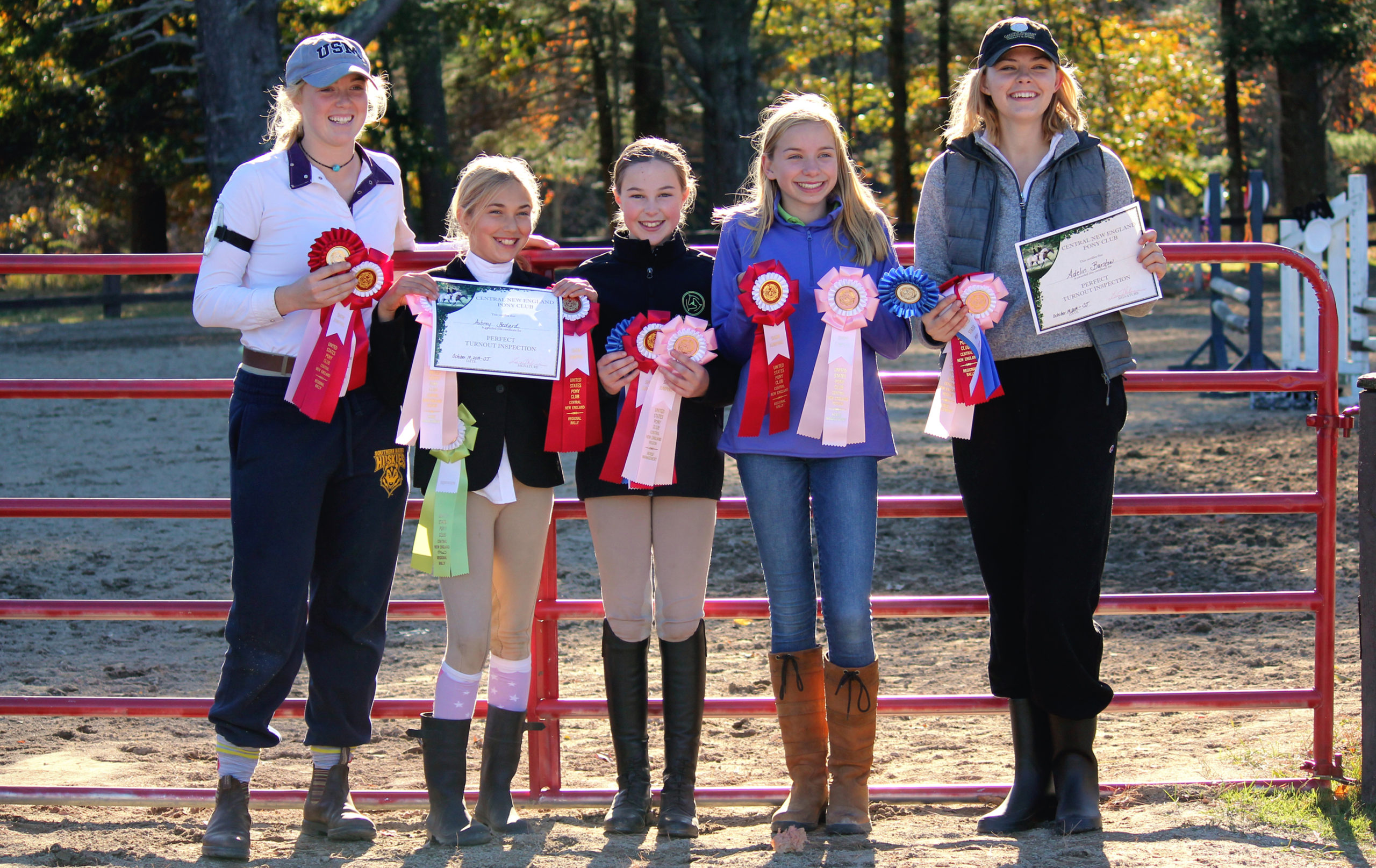 photo showing pony clubbers with their awards