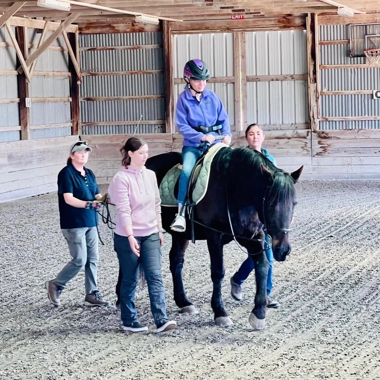 hippotherapy student on a horse